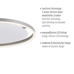 Leuchten Direkt 15392-95 RITUS LED Deckenleuchte Aluminium rund 60cm
