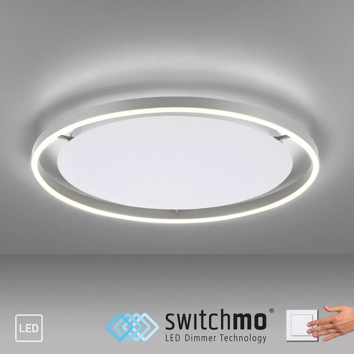 Leuchten Direkt 15392-95 RITUS LED Deckenleuchte Aluminium rund 60cm