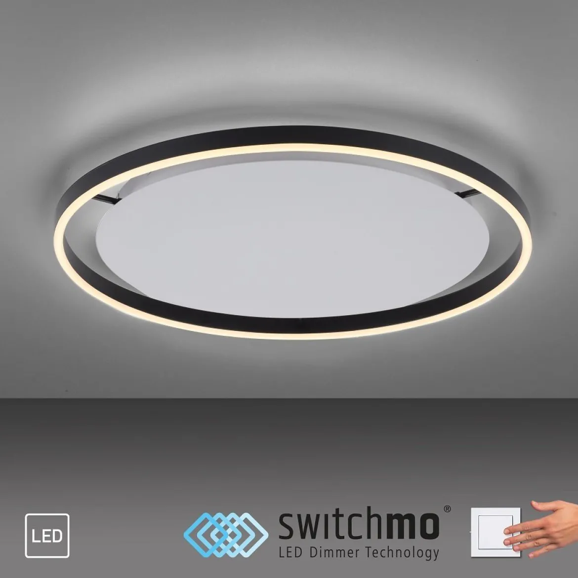 Leuchten Direkt 15392-13 RITUS LED Deckenleuchte Anthrazit rund 60cm
