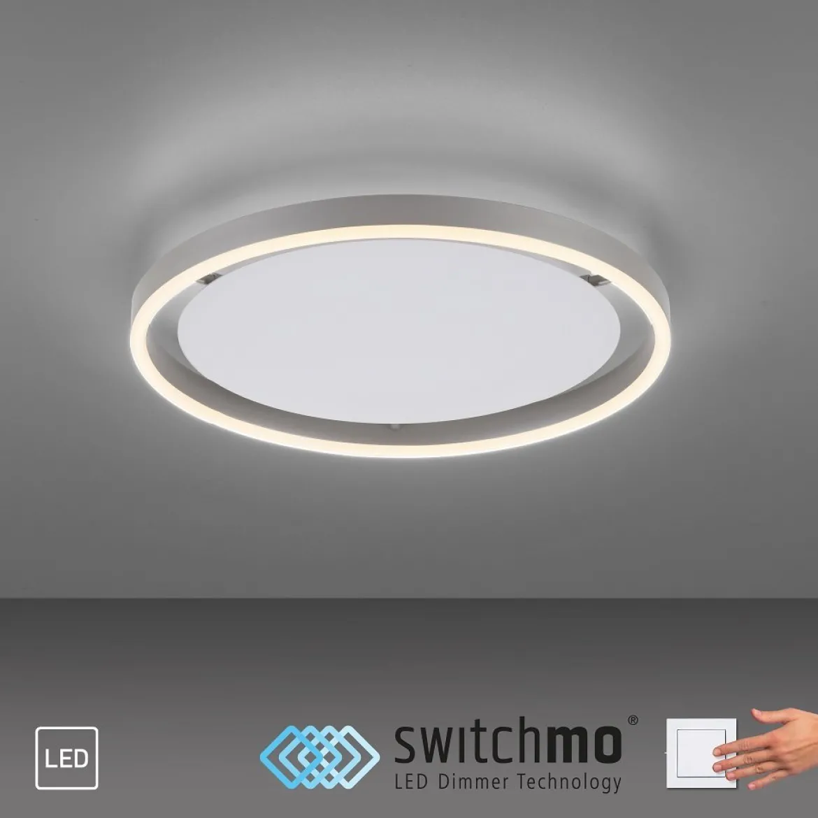 Leuchten Direkt 15391-95 RITUS LED Deckenleuchte Aluminium rund 40cm
