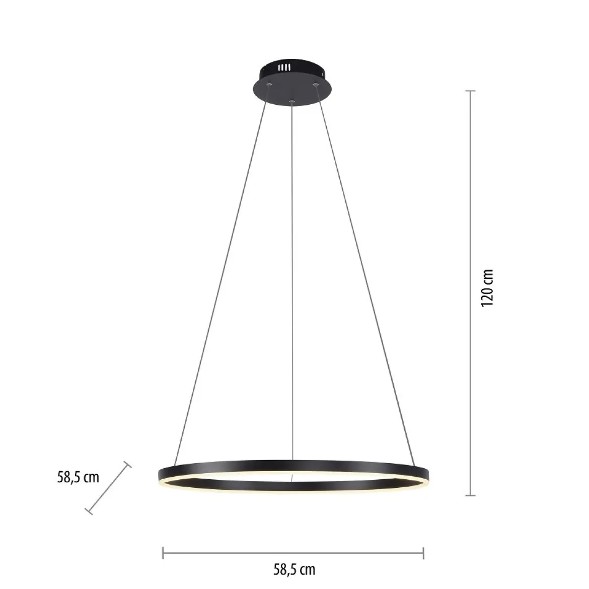 Leuchten Direkt 15394-13 RITUS LED Pendelleuchte Anthrazit rund 60cm dimmbar
