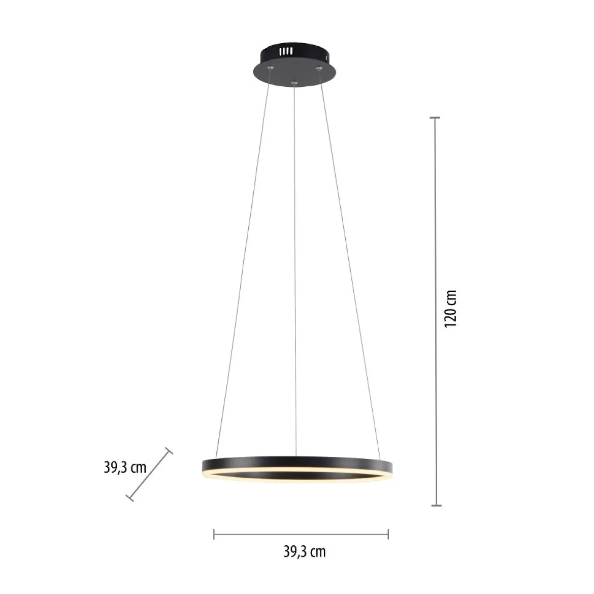 Leuchten Direkt 15393-13 RITUS LED Pendelleuchte Anthrazit rund 40cm dimmbar