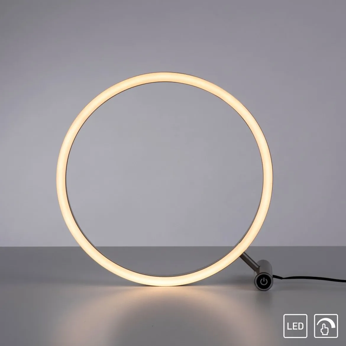 Leuchten Direkt 15390-95 RITUS LED Tischleuchte Aluminium rund Touchdimmer