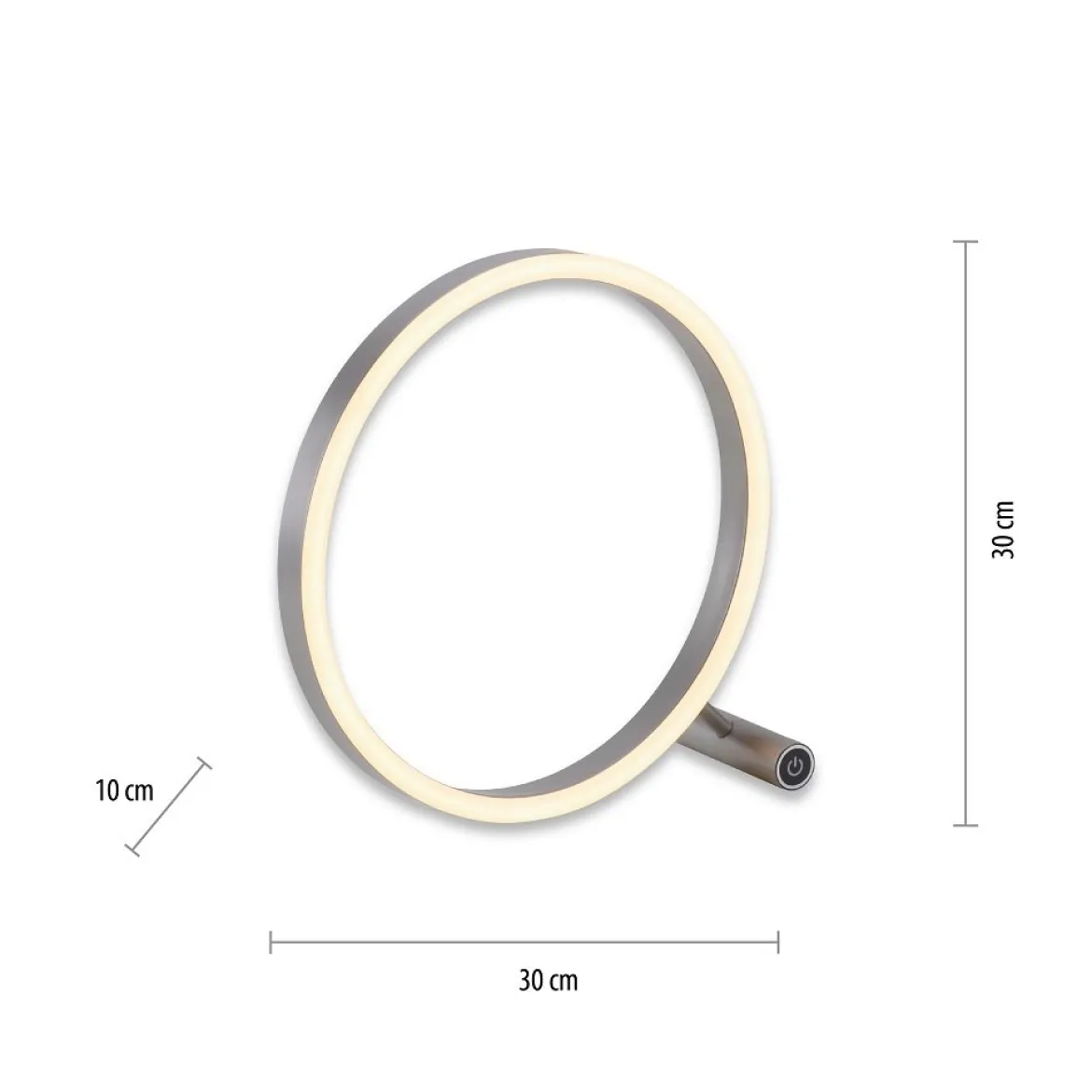 Leuchten Direkt 15390-95 RITUS LED Tischleuchte Aluminium rund Touchdimmer