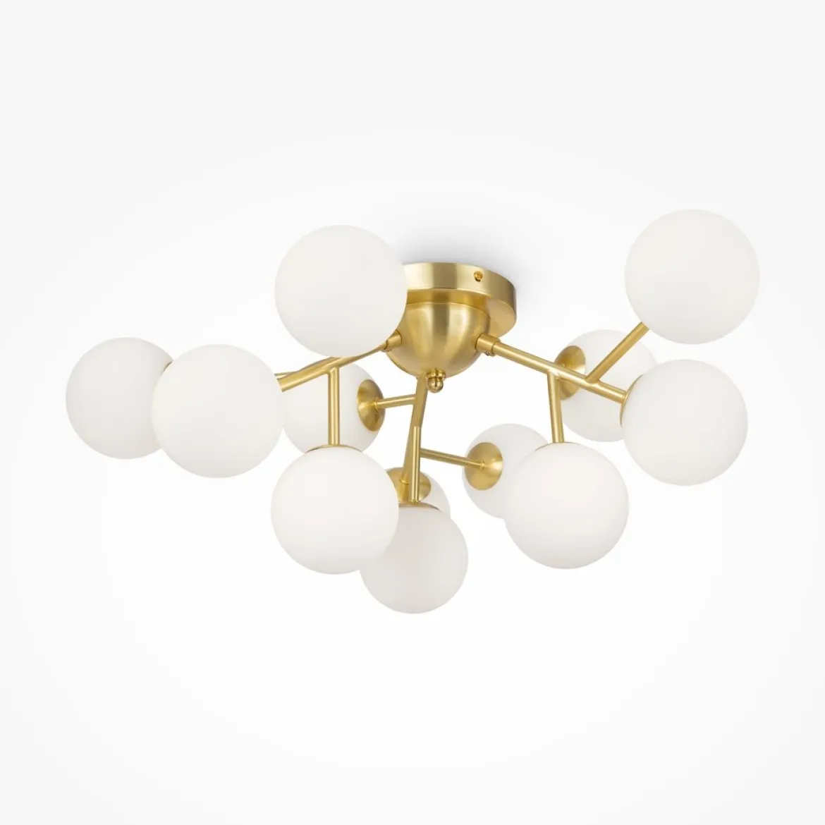 Maytoni Deckenleuchte Dallas 12-flammig gold mattweiss