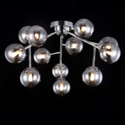 Maytoni Deckenleuchte Dallas 12-flammig rauchglas chrom