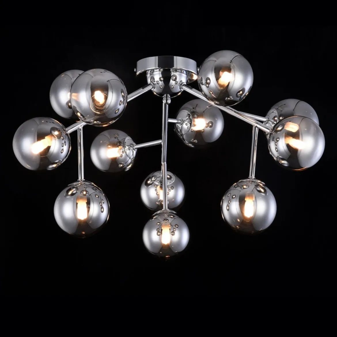 Maytoni Deckenleuchte Dallas 12-flammig rauchglas chrom