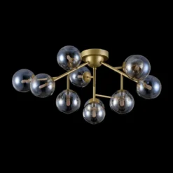 Maytoni Deckenleuchte Dallas 12-flammig goldfarben bernstein