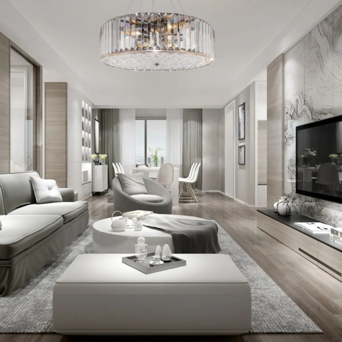 Maytoni Deckenleuchte Recinto 6-flammig transparent