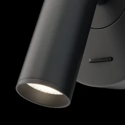 Maytoni LED Wandleuchte Mirax rund schwarz 3000K