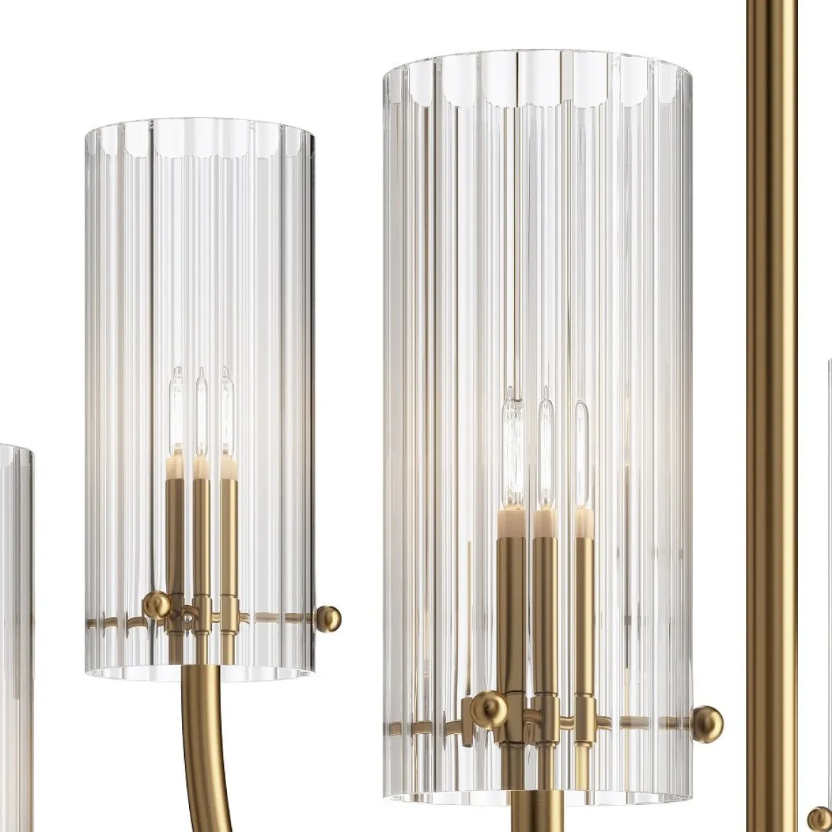 Maytoni Pendelleuchte Arco Classic 6-flammig messingfarben