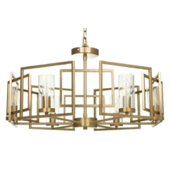Maytoni Pendelleuchte Bowi House 6-flammig goldfarben