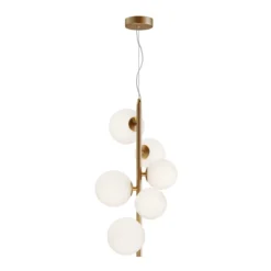Maytoni Pendelleuchte Dallas 6-flammig gold mattweiss