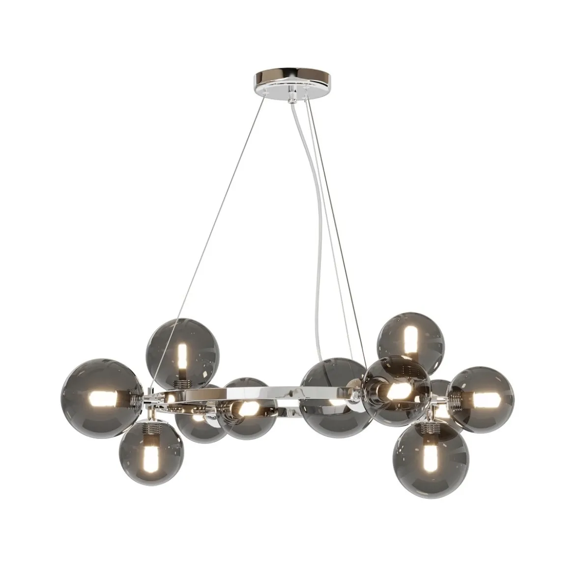 Maytoni Pendelleuchte Dallas 11-flammig chrom rauchglas