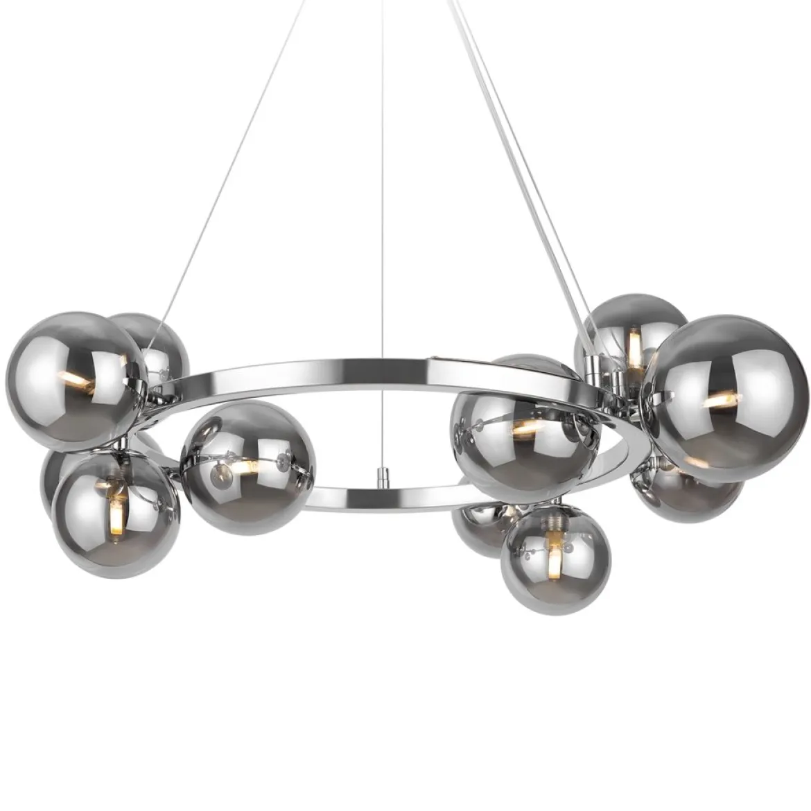 Maytoni Pendelleuchte Dallas 11-flammig chrom rauchglas