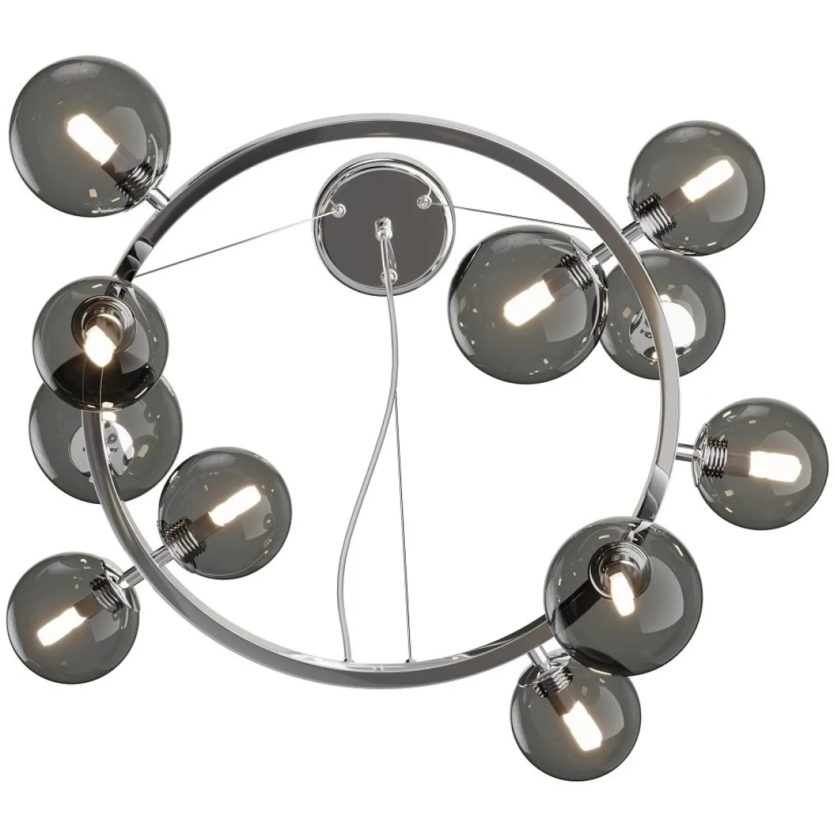 Maytoni Pendelleuchte Dallas 11-flammig chrom rauchglas
