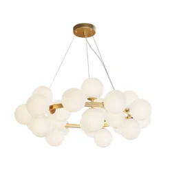 Maytoni Pendelleuchte Dallas 25-flammig gold mattweiss rund