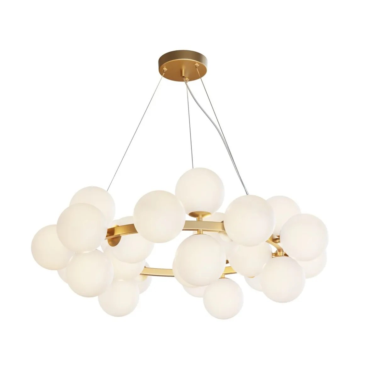 Maytoni Pendelleuchte Dallas 25-flammig gold mattweiss rund