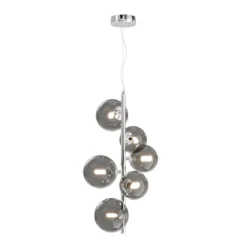 Maytoni Pendelleuchte Dallas 6-flammig chrom rauchglas