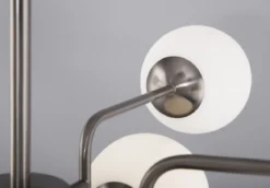 Maytoni Pendelleuchte Erich 10-flammig nickel Glas weiß matt