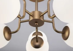 Maytoni Pendelleuchte Erich 10-flammig messing Glas weiß matt