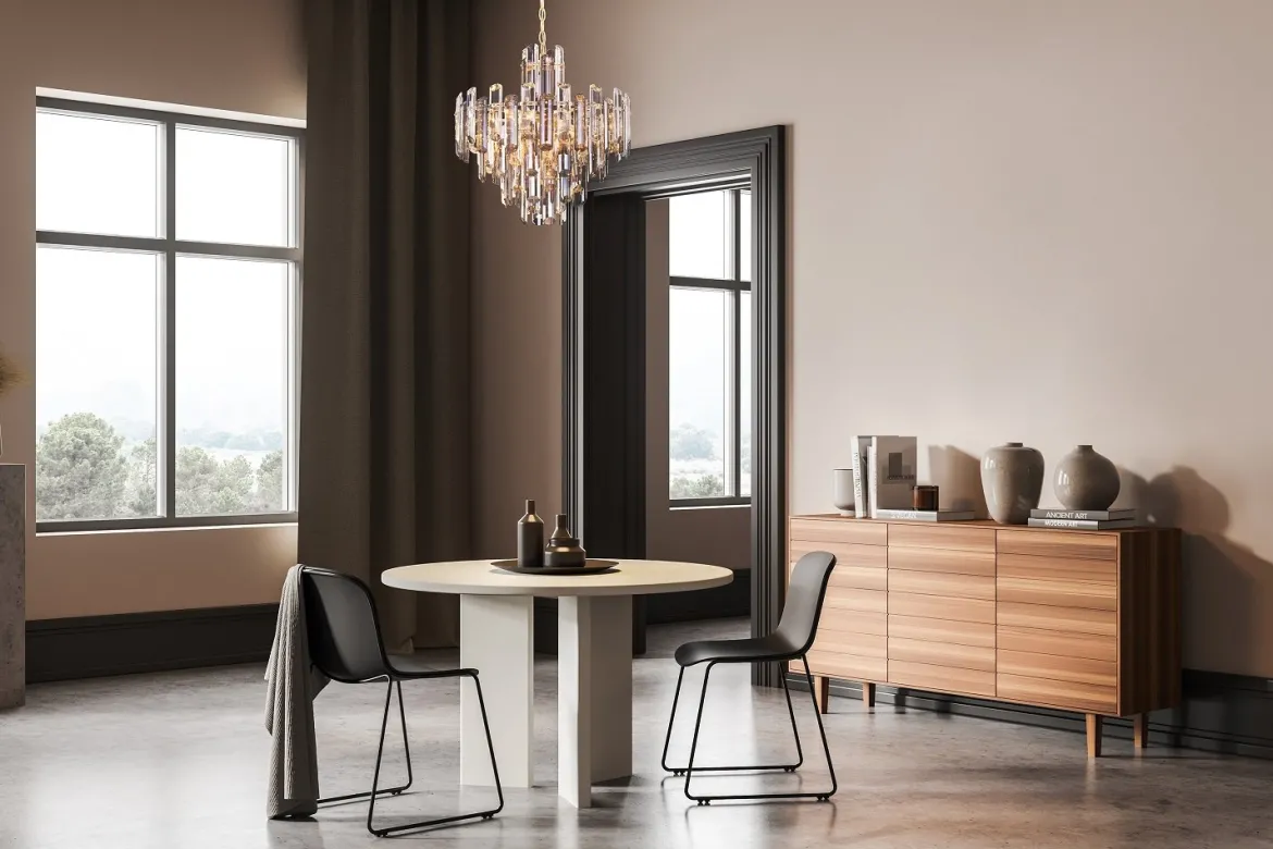 Maytoni Pendelleuchte Flare 6-flammig goldfarben