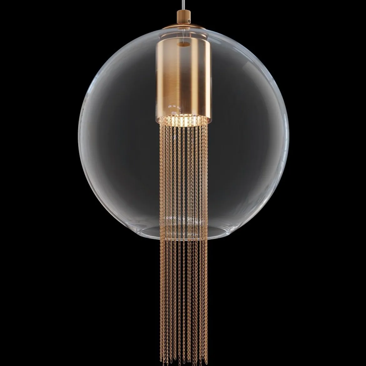Maytoni Pendelleuchte Flusso bronze 3000K Kugel 25cm