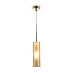 Maytoni Pendelleuchte Gioia 1-flammig  E14 goldfarben Glas