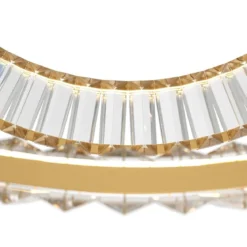 Maytoni Pendelleuchte Krone 80cm 2 Ringe gold 4000K