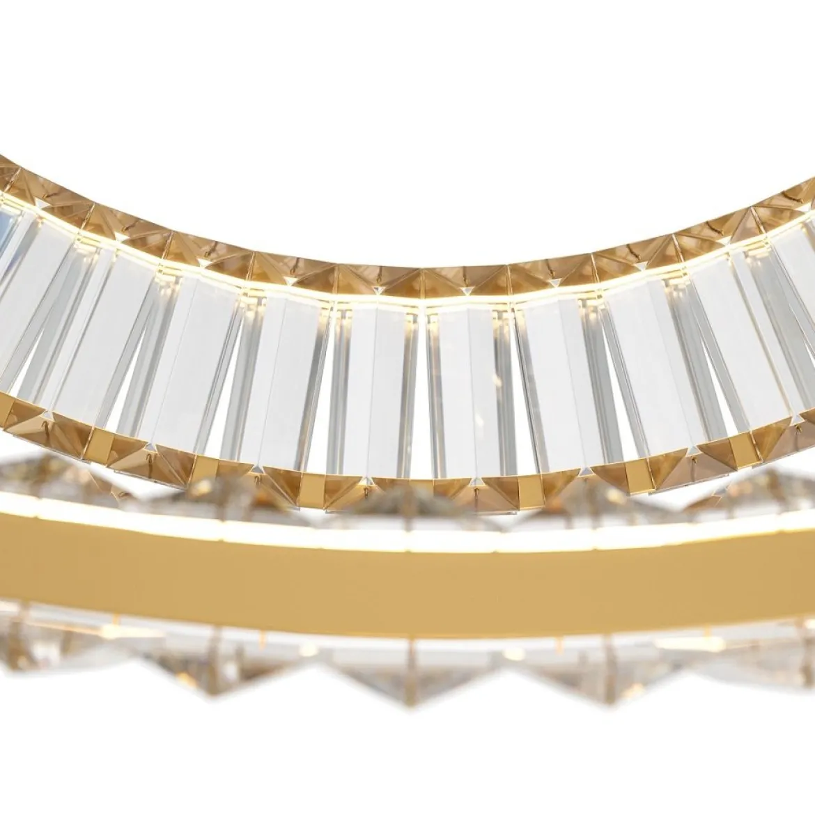 Maytoni Pendelleuchte Krone 80cm 2 Ringe gold 4000K