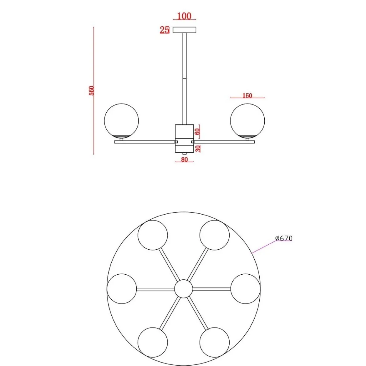 Maytoni Pendelleuchte Marble 6-flammig 6-flammig