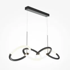 Maytoni Pendelleuchte Node schwarz 3000K 4 Ringe