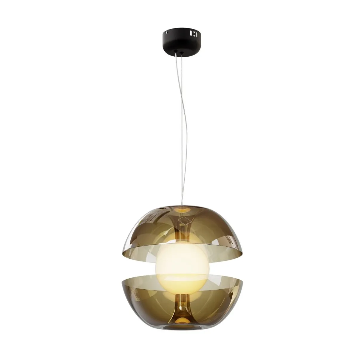 Maytoni Pendelleuchte Rebel schwarz 3000K Glas gold bersteinfarben