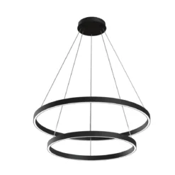Maytoni Pendelleuchte Rim schwarz 2 Ringe