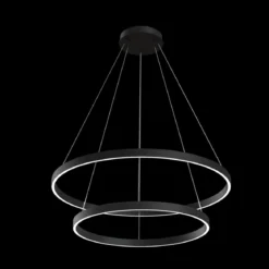 Maytoni Pendelleuchte Rim schwarz 2 Ringe