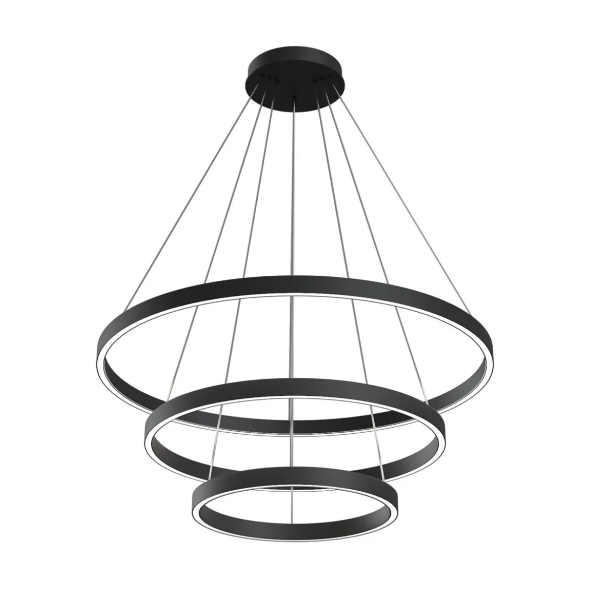 Maytoni Pendelleuchte Rim schwarz 3 Ringe