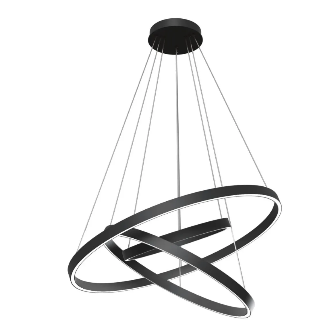 Maytoni Pendelleuchte Rim schwarz 3 Ringe