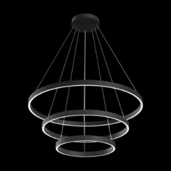 Maytoni Pendelleuchte Rim schwarz 3 Ringe
