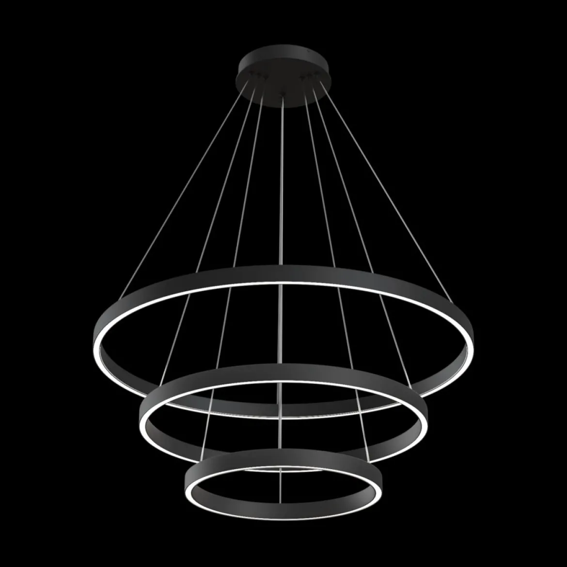 Maytoni Pendelleuchte Rim schwarz 3 Ringe