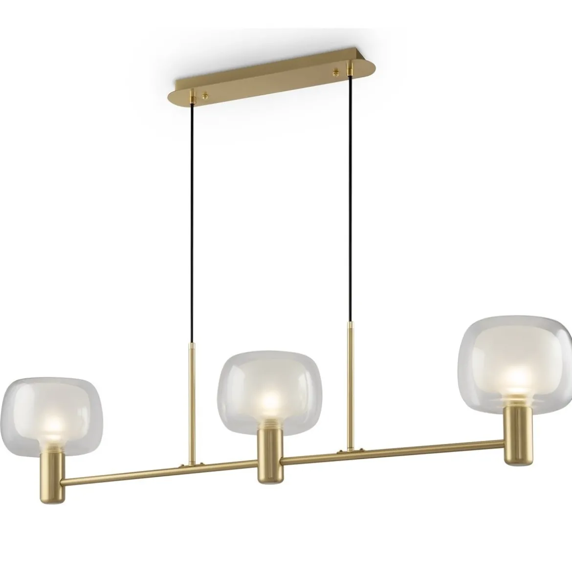 Maytoni Pendelleuchte Vision 3-flammig gold mit Glas