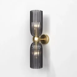 Maytoni Wandleuchte Antic 2-flammig Glas Gold rauchglas