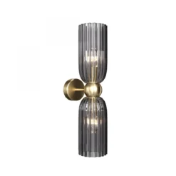 Maytoni Wandleuchte Antic 2-flammig Glas Gold rauchglas