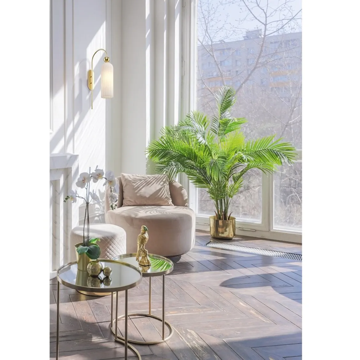 Maytoni Wandleuchte Antic goldfarben weiss E14