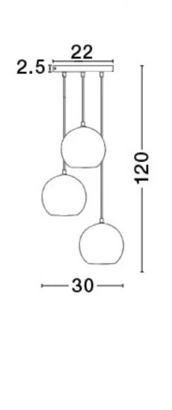 Nova Luce 8436402 ADELINA Pendelleuchte 3-flammig Schwarz Rauchgrau E27