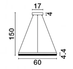 Nova Luce 9530227 ADRIA LED Pendelleuchte 60cm 3000K Schwarz dimmbar