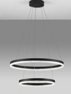 Nova Luce 9530229 ADRIA LED Pendelleuchte 2-flammig 60cm 3000K Schwarz dimmbar