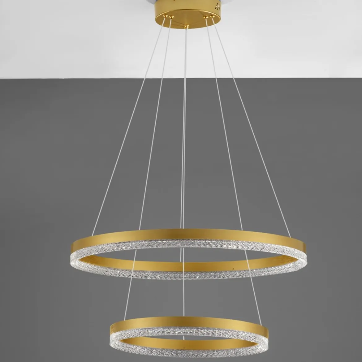 Nova Luce 9530230 ADRIA LED Pendelleuchte 2-flammig 60cm 3000K Messing Gold