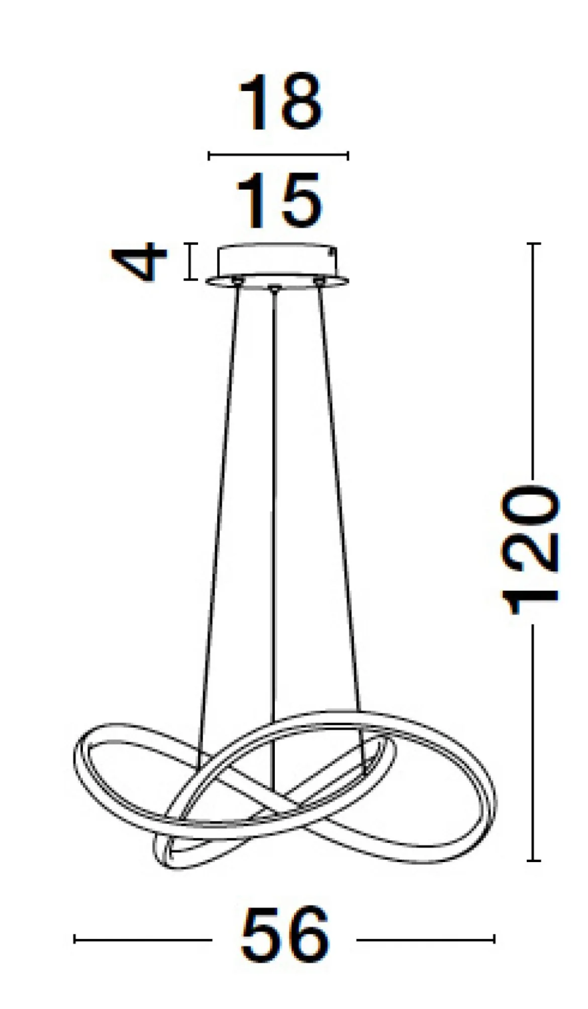 Nova Luce 9248107 AMARA LED Pendelleuchte 56cm 3000K Schwarz