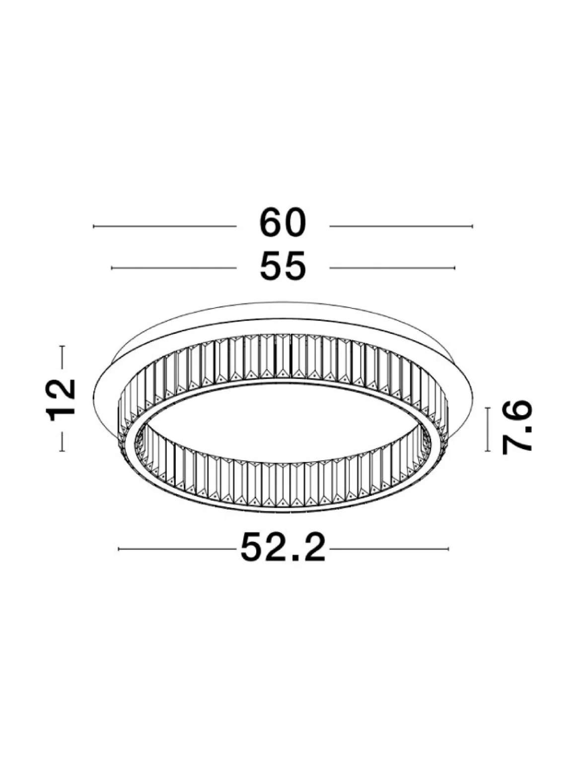 Nova Luce 9333072 AURELIA LED Deckenleuchte 60cm 3500K Chrom Kristall