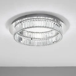 Nova Luce 9333072 AURELIA LED Deckenleuchte 60cm 3500K Chrom Kristall